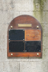 wooden doorplate