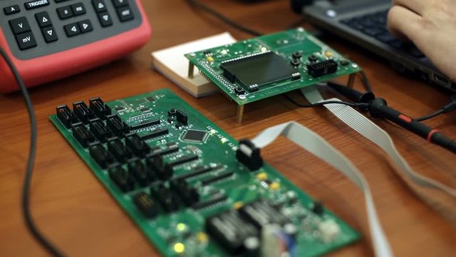 Adjusting electronic device in laboratory