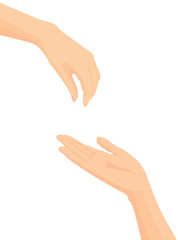 Vector of Hands holding and hands giving 