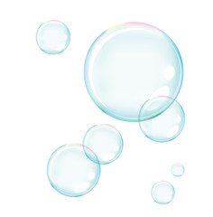 Vector of blue soap bubbles for background