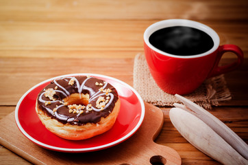 doughnut and hot coffee