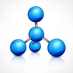 Molecule in blue on white