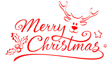 Fototapeta na wymiar Christmas lettering - Merry Christmas 