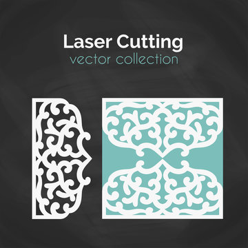 Laser Cut Card. Template For Cutting. Cutout Illustration.