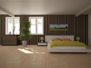 White interior design of bedroom
