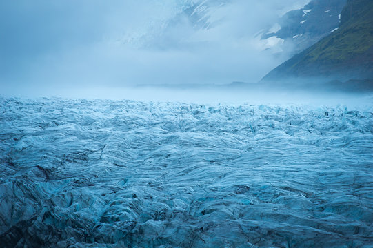Icelandic glacier - Vatnajokull. It is the largest and most voluminous ice cap in Iceland, and one of the largest in area in Europe. It is located in the south-east of the island.