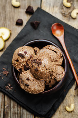 vegan chocolate banana cashew ice cream