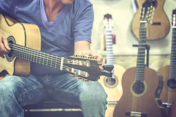 Tuning a guitar