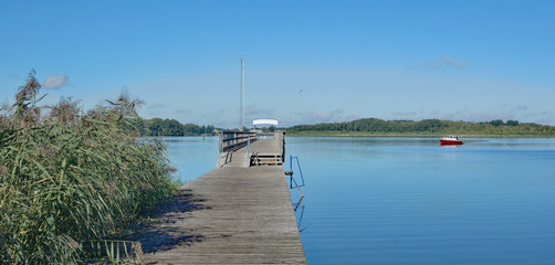 Seebrücke von Rechlin am Müritzsee in der Mecklenburgischen Seenplatte,Mecklenburg-Vorpommern,Deutschland