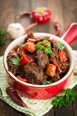 Homemade stew with meat and vegetables 