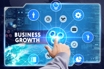 Business, Technology, Internet and network concept. Young busine