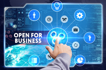 Business, Technology, Internet and network concept. Young busine