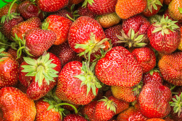 Beautiful ripe red strawberry close-up