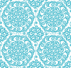 Contour illustration, seamless pattern, flowers, design element, doodle style, patterns, fantasy style, vector, mandala.