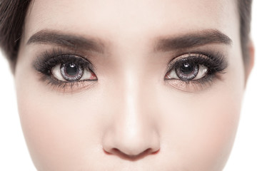 Naklejka premium Close up woman eyes