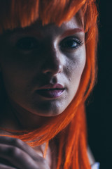 Young red hair woman portrait