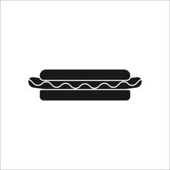 Hot dog symbol silhouette icon on background