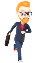 3d rendering. Illustrations for advertisements. Cheerful man wit