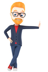 3d rendering. Illustrations for advertisements. Cheerful man wit