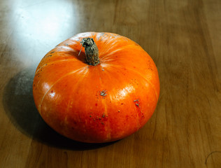 Pumpkin on the wooden table