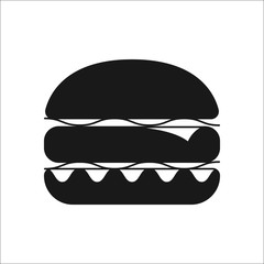 Hamburger symbol silhouette icon on background