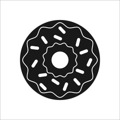 Donut doughnut symbol silhouette icon on background