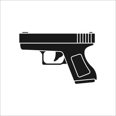 Gun symbol silhouette icon on background