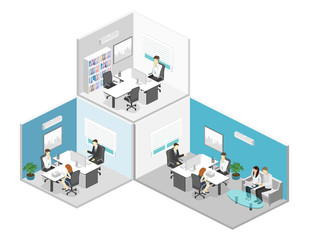 isometric interior of director's office.