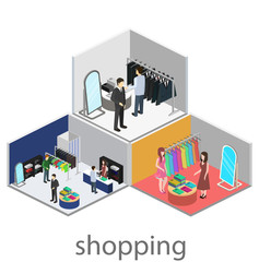 Isometric interior of shoping mall