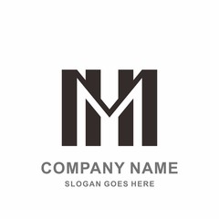 Monogram Letter M & H Vector Logo Design Template