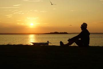 Fototapeta na wymiar Enjoying the Sunset