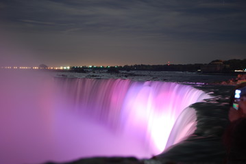 Extraordinary  panoramic waterfall night  view 