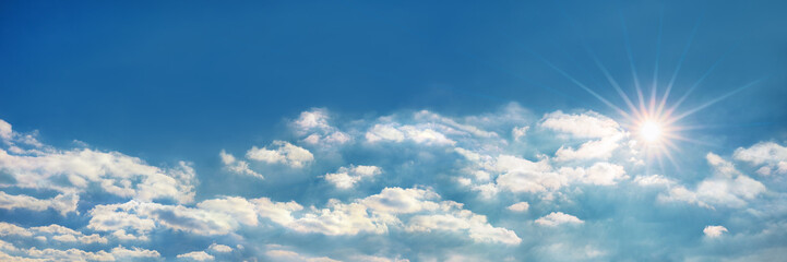 Fototapeta na wymiar Sky with Clouds and Sun