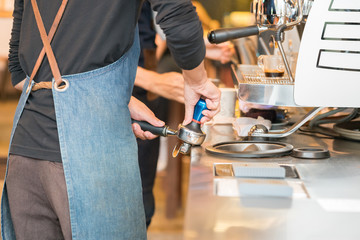 Barista Cafe Making Coffee Preparation Service Concept
