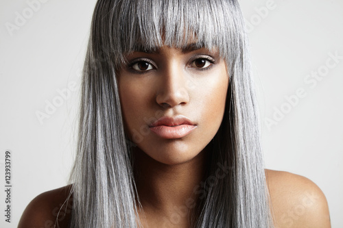 Youngest Black Woman With Grey Hair | quot creative coloured concept young black woman with gray Youngest Black Woman With Grey Hair | quot creative coloured concept young black woman with gray