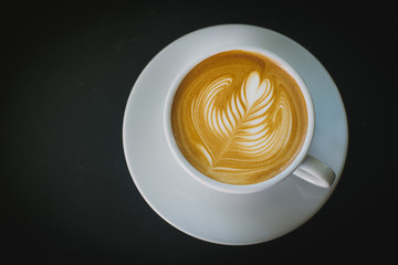 coffee latte art in coffee shop