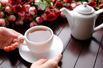 Cup of tea in catering concept