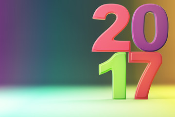 2017 new year figures on gradient background