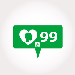 comment icons isolated on white background, like counter notification icon