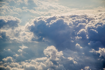 Sky and clouds from a plane over Montenegro 