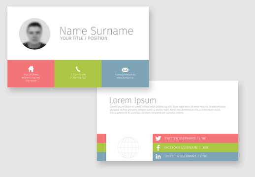 Three-Color Stripe Business Card Template
