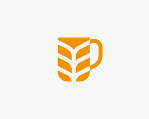 Stylized mug of beer shape. Idea creative concept.