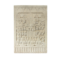 Low relief cement sculpture Traditional Asian statues. handcraft