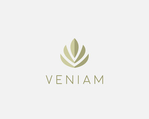 Abstract flower lotus logo icon design. Elegant crown diadem logotype symbol. Universal premium leaf tree vector sign.
