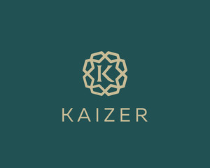 Premium letter K logo icon vector design. Luxury jewelry frame gem edge logotype. Print monogram initials stamp sign symbol.