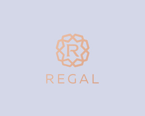 Premium letter R logo icon vector design. Luxury jewelry frame gem edge logotype. Print monogram initials stamp sign symbol.