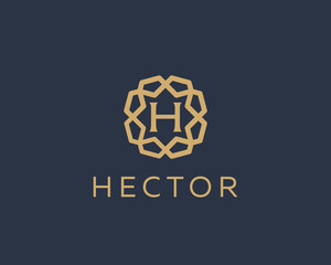 Fototapeta premium Premium letter H logo icon vector design. Luxury jewelry frame gem edge logotype. Print monogram initials stamp sign symbol.