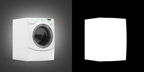 Washing machine on grey gradient background with aplha 3D illust