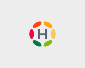 Obraz premium Color letter H logo icon vector design. Hub frame logotype