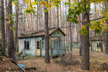 Kinderferiendorf verlassen bei Prypjat Chernobyl